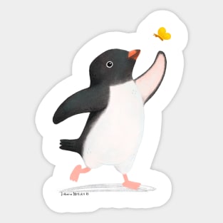 Adelie Penguin and butterfly Sticker